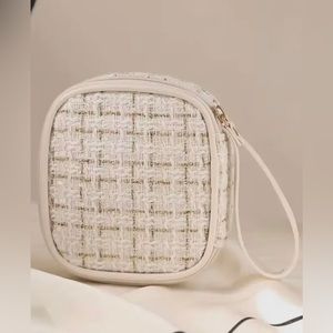 NEW Tweed style cosmetic pouch - Ivory